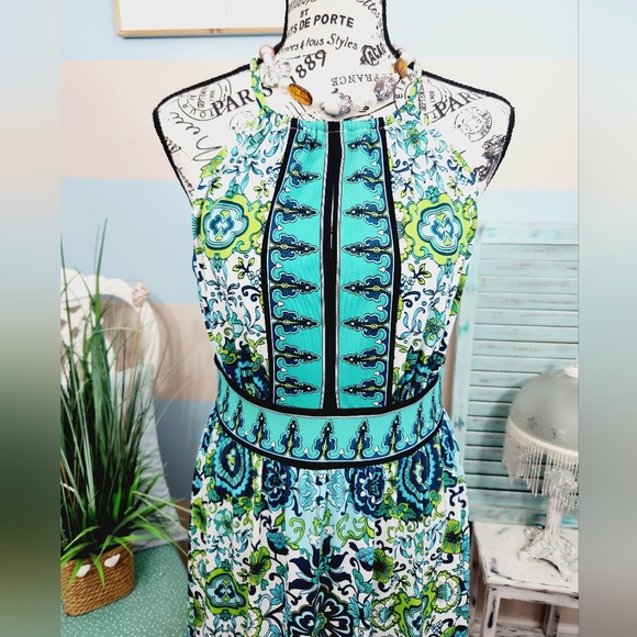 London Times Paisley Print Halter Dress - Picture 6 of 12